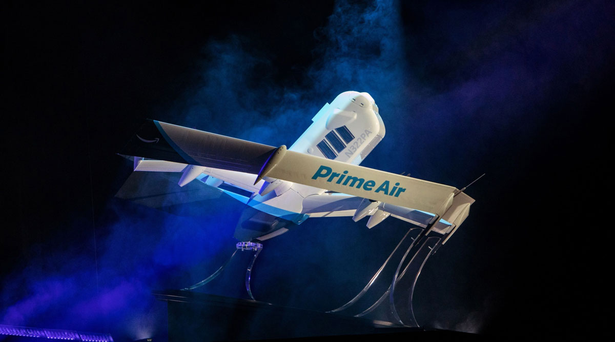Amazon Prime air drone in the sky