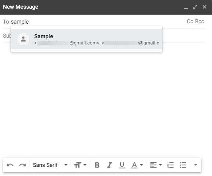 how to create an email group in Gmail: hit the label name