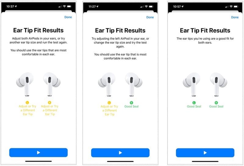 how to wear AirPods Pro properly ear tip test