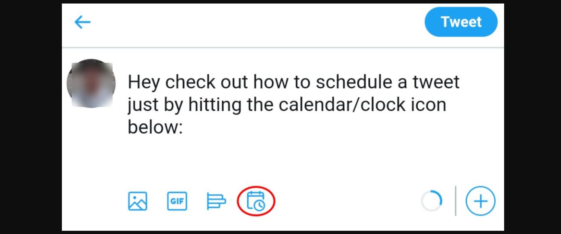 how to schedule tweets on Twitter mobile: calendar icon