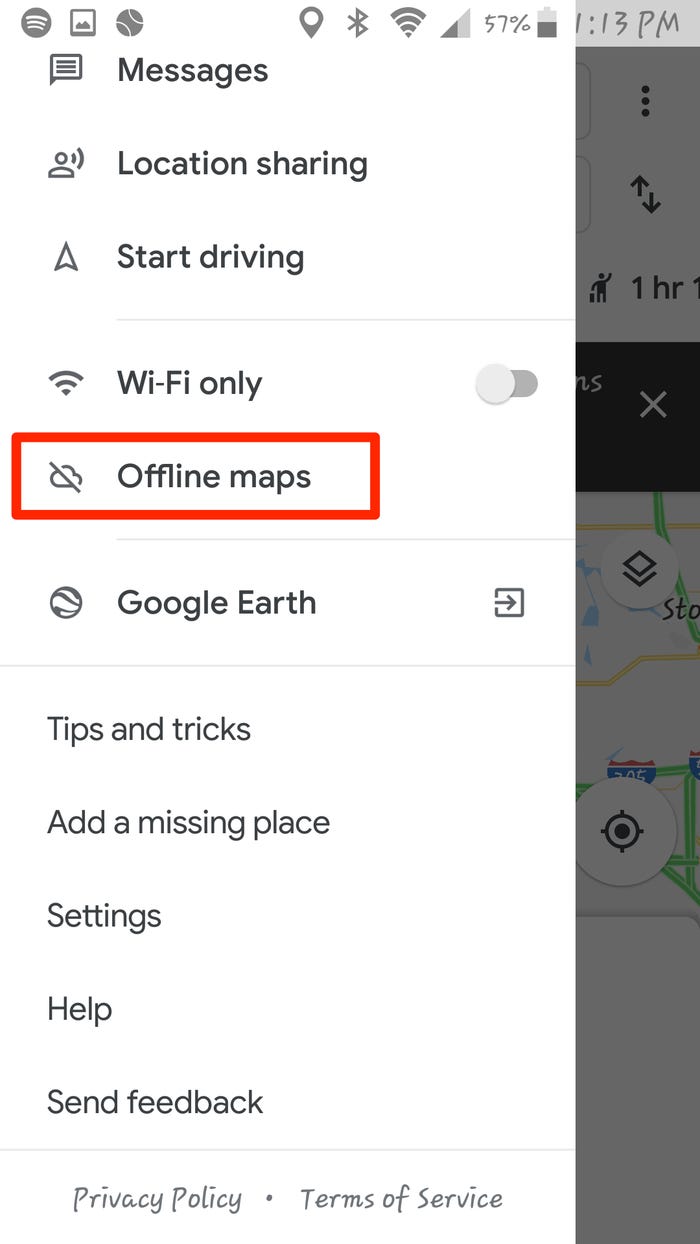 download google map offline android: tap offline maps