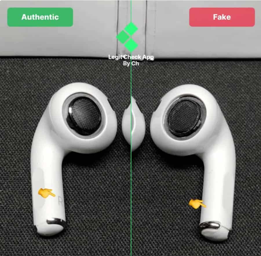 No left or right sign on fake AirPods 