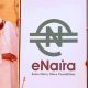 eNaira, President Muhammadu Buhari (retd.) and the Governor of the Central Bank of Nigeria, Godwin Emefiele at the launch of the eNaira on Monday, in Abuja.