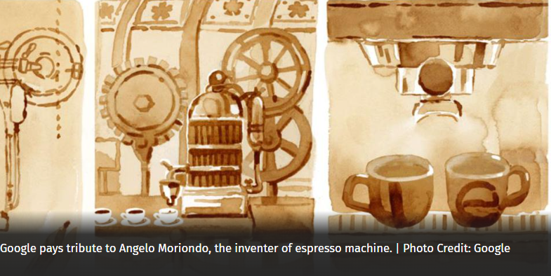 Google Doodle Honours Espresso Machine Inventor, Angelo Moriondo