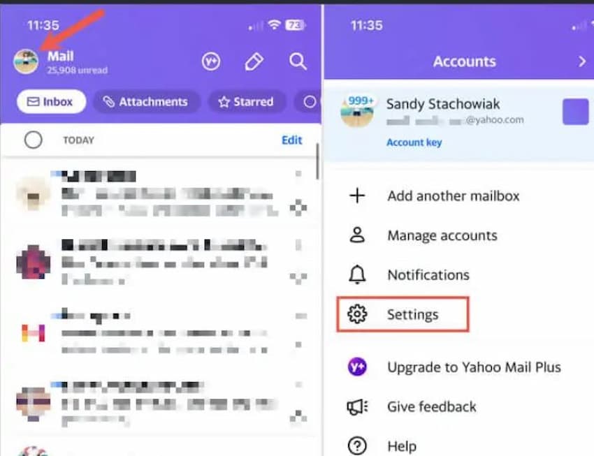 Signature in Yahoo mail
