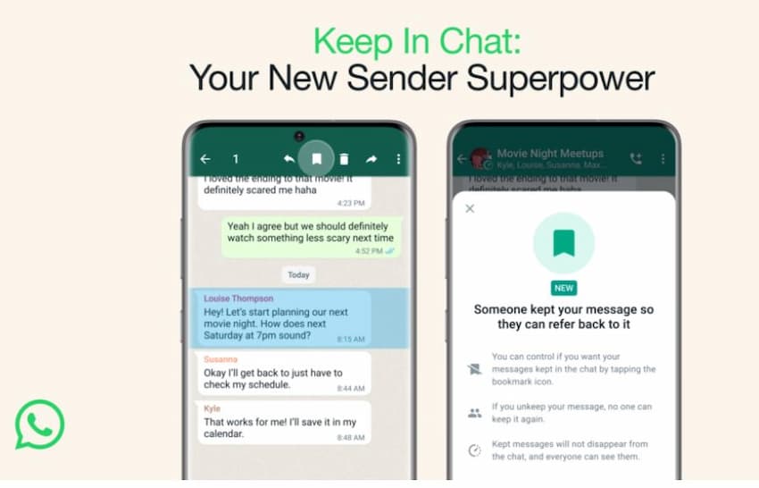 WhatsApp's Keep In Chat Feature