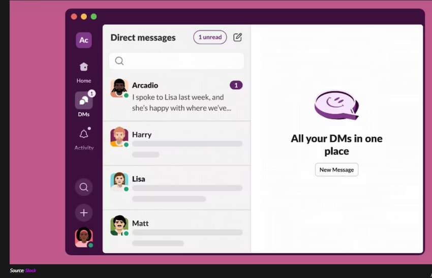 Slack gets new DM redesign, other features